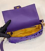 Fendi Baguette Medium Purple Sequined Bag - 5