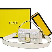 Fendi Baguette White Beaded Bag  - 4