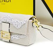 Fendi Baguette White Beaded Bag  - 5