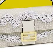 Fendi Baguette White Beaded Bag  - 6