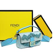 Fendi Baguette Blue Beaded Bag - 5