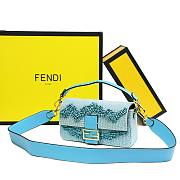 Fendi Baguette Blue Beaded Bag - 4