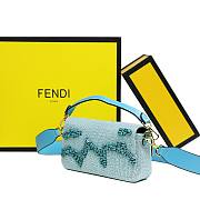 Fendi Baguette Blue Beaded Bag - 3