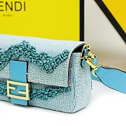 Fendi Baguette Blue Beaded Bag - 2