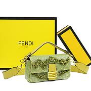 Fendi Baguette Green Beaded Bag - 4