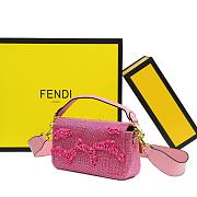 Fendi Baguette Pink Beaded Bag - 3