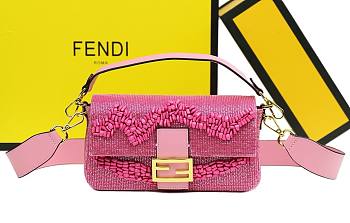 Fendi Baguette Pink Beaded Bag