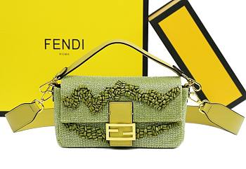 Fendi Baguette Green Beaded Bag