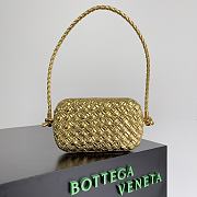 Bottega Veneta intreccio gold leather clutch - 1