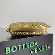 Bottega Veneta intreccio gold leather clutch - 5