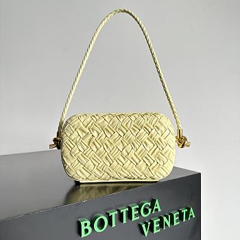 Bottega Veneta intreccio yellow leather clutch