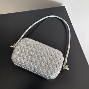 Bottega Veneta intreccio silver leather clutch - 6