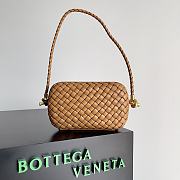 Bottega Veneta intreccio brown leather clutch - 1