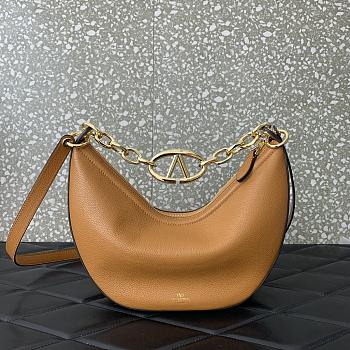 Valentino Garavani VLogo Moon brown leather bag