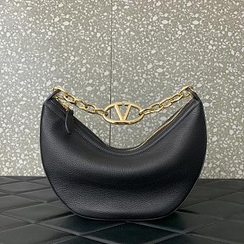 Valentino Garavani VLogo Moon black leather bag