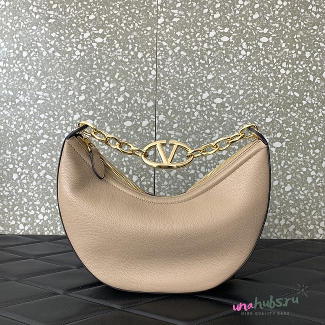 Valentino Garavani VLogo Moon beige leather bag - 1