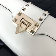 Valentino Garavani White Rockstud Brushed Calfskin Bag - 6