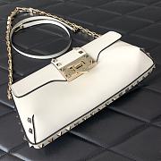 Valentino Garavani White Rockstud Brushed Calfskin Bag - 4