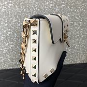 Valentino Garavani White Rockstud Brushed Calfskin Bag - 3