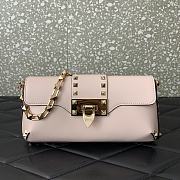 Valentino Garavani Pink Rockstud Brushed Calfskin Bag - 1