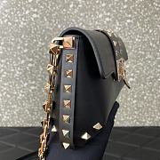 Valentino Garavani Black Rockstud Brushed Calfskin Bag - 6