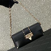 Valentino Garavani Black Rockstud Brushed Calfskin Bag - 3