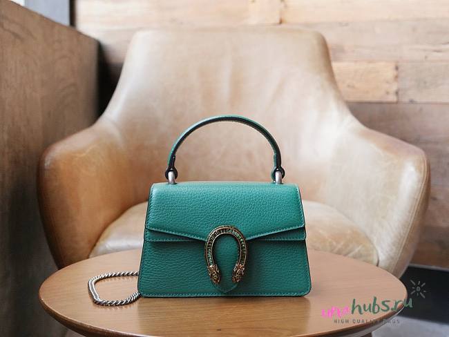 Gucci Dionysus Mini Top Handle Green Leather Bag - 1