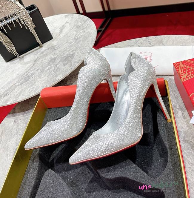 Louboutin silver heels  - 1