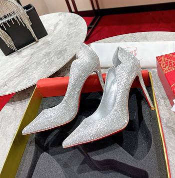 Louboutin silver heels 