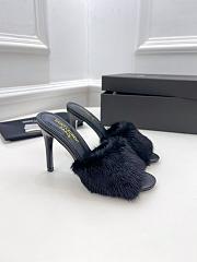 YSL Black Fluffy Heels - 1