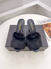 YSL Black Fluffy Heels - 6