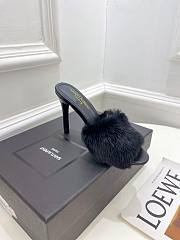 YSL Black Fluffy Heels - 4