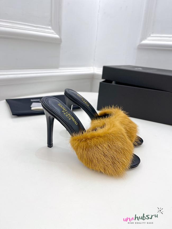 YSL Yellow Fluffy Heels - 1