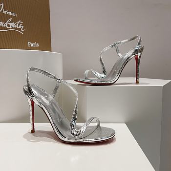 Louboutin CL silver 100 mm heels