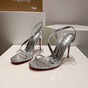 Louboutin CL silver 100 mm heels - 4