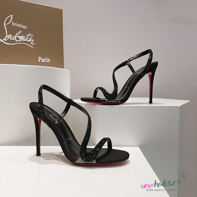 Louboutin CL black stone 100 mm heels - 1