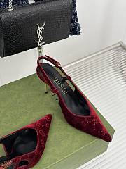 Gucci GG red suede slingback pump  - 4