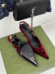 Gucci GG red suede slingback pump  - 6