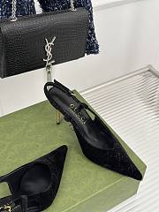 Gucci GG black suede slingback pump - 5