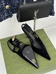 Gucci GG black suede slingback pump - 3