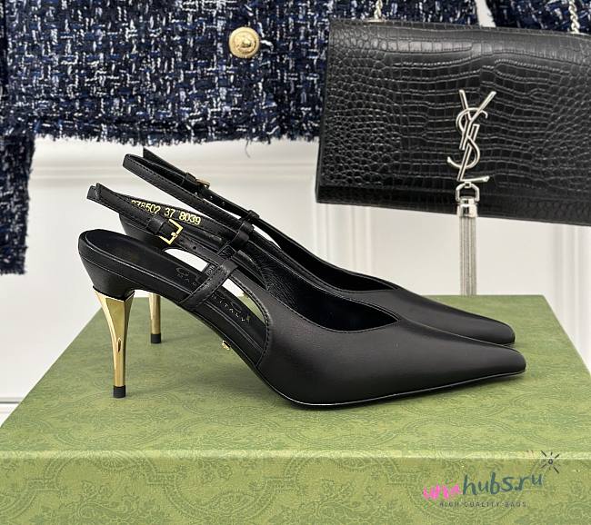 Gucci GG black slingback pump - 1