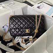 Chanel Lambskin Quilted CC Rose Black Flap Bag - 1