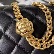 Chanel Lambskin Quilted CC Rose Black Flap Bag - 5