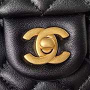 Chanel Lambskin Quilted CC Rose Black Flap Bag - 6