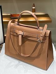 Hermes Kelly flat brown leather bag - 6