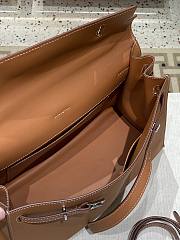 Hermes Kelly flat brown leather bag - 5