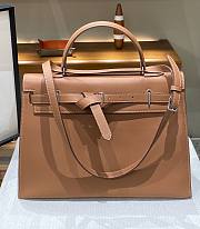 Hermes Kelly flat brown leather bag - 1