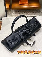 Hermes Kelly flat black leather bag - 3