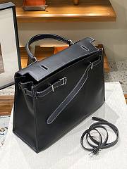 Hermes Kelly flat black leather bag - 5