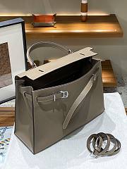 Hermes Kelly flat gray leather bag - 6